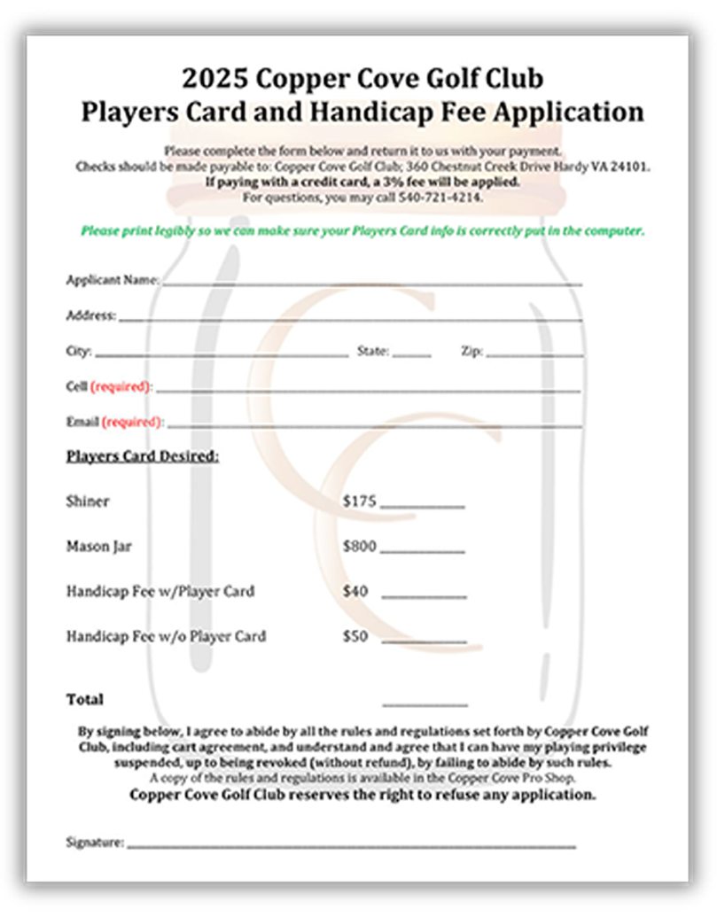 2025 The Shiner Player's Card